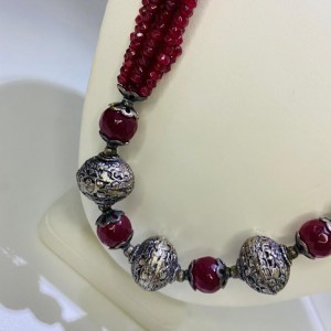 Fancy Ruby & Beads Necklace