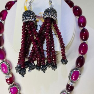 Fancy Ruby & Beads Necklace